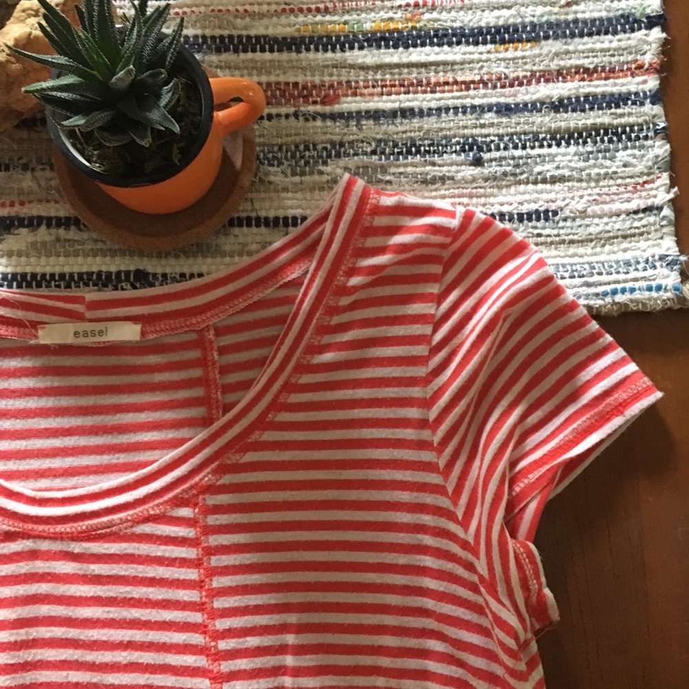 Coral Striped Tunic